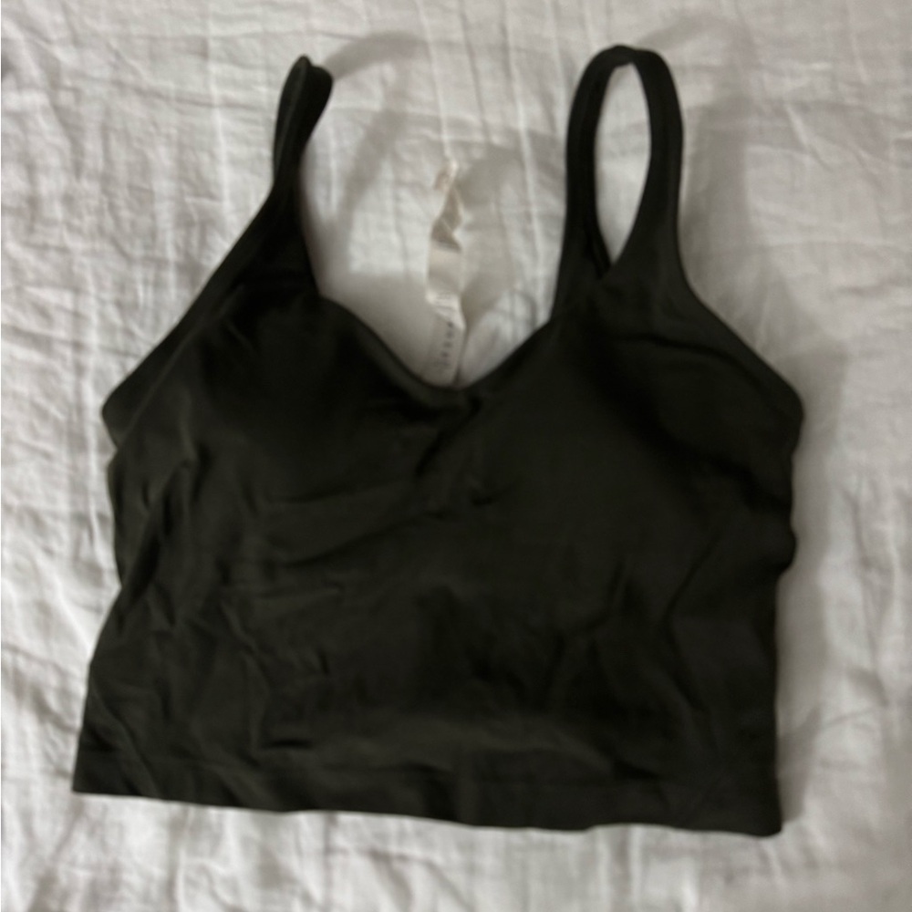Lulu dark green Crop Tank Top
